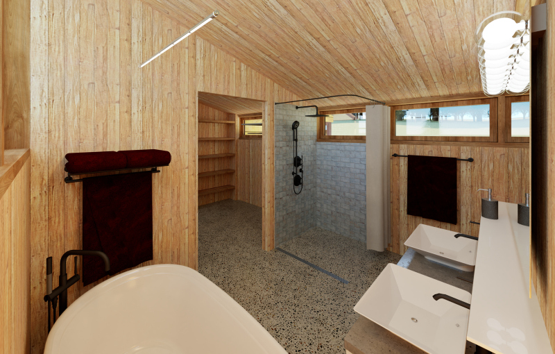 Primary Bath toward Shower