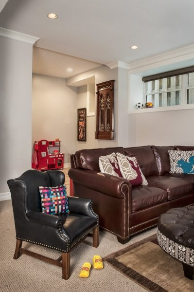 Roscoe village Rehab: Basement media room