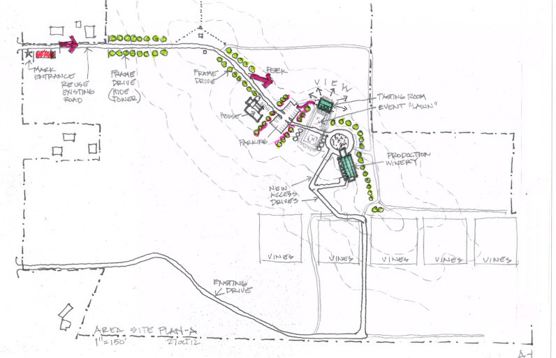Proposed Winery in Southwest Michigan: Site plan "A"