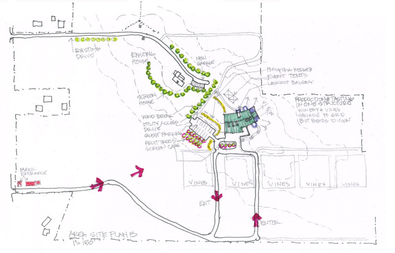Proposed Winery in Southwest Michigan: Site plan "B"