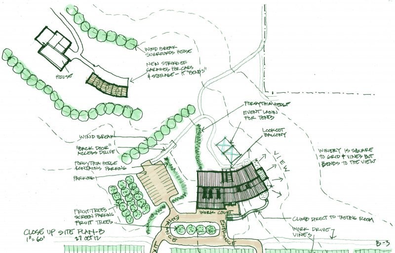 Proposed Winery in Southwest Michigan: Enlarged site plan "B"